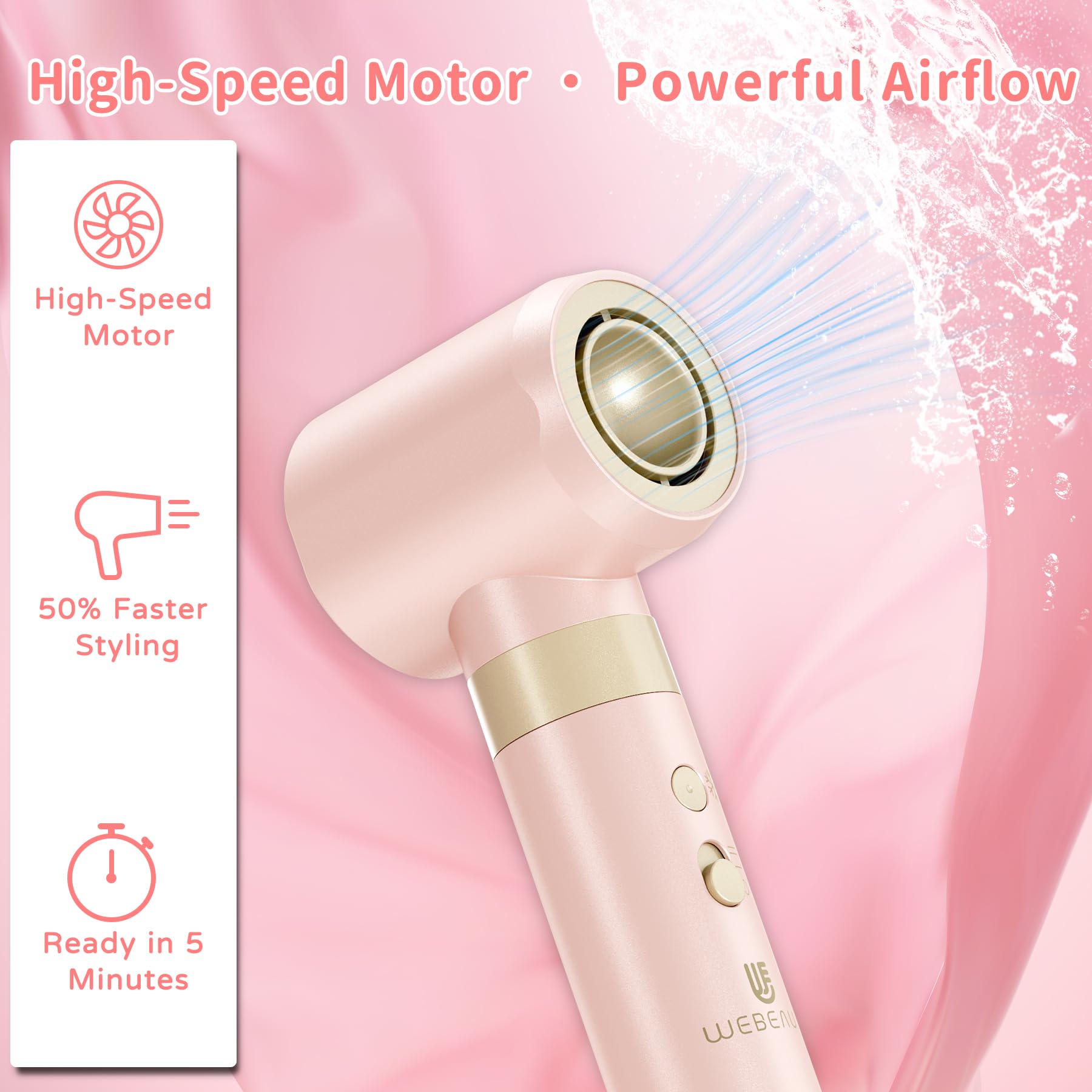 WeBeauty tecnología ionica ceramica: reduce frizz y aporta brillo suave.
