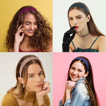 Bandas satinadas Wecoe en azul para combinar con looks variados.