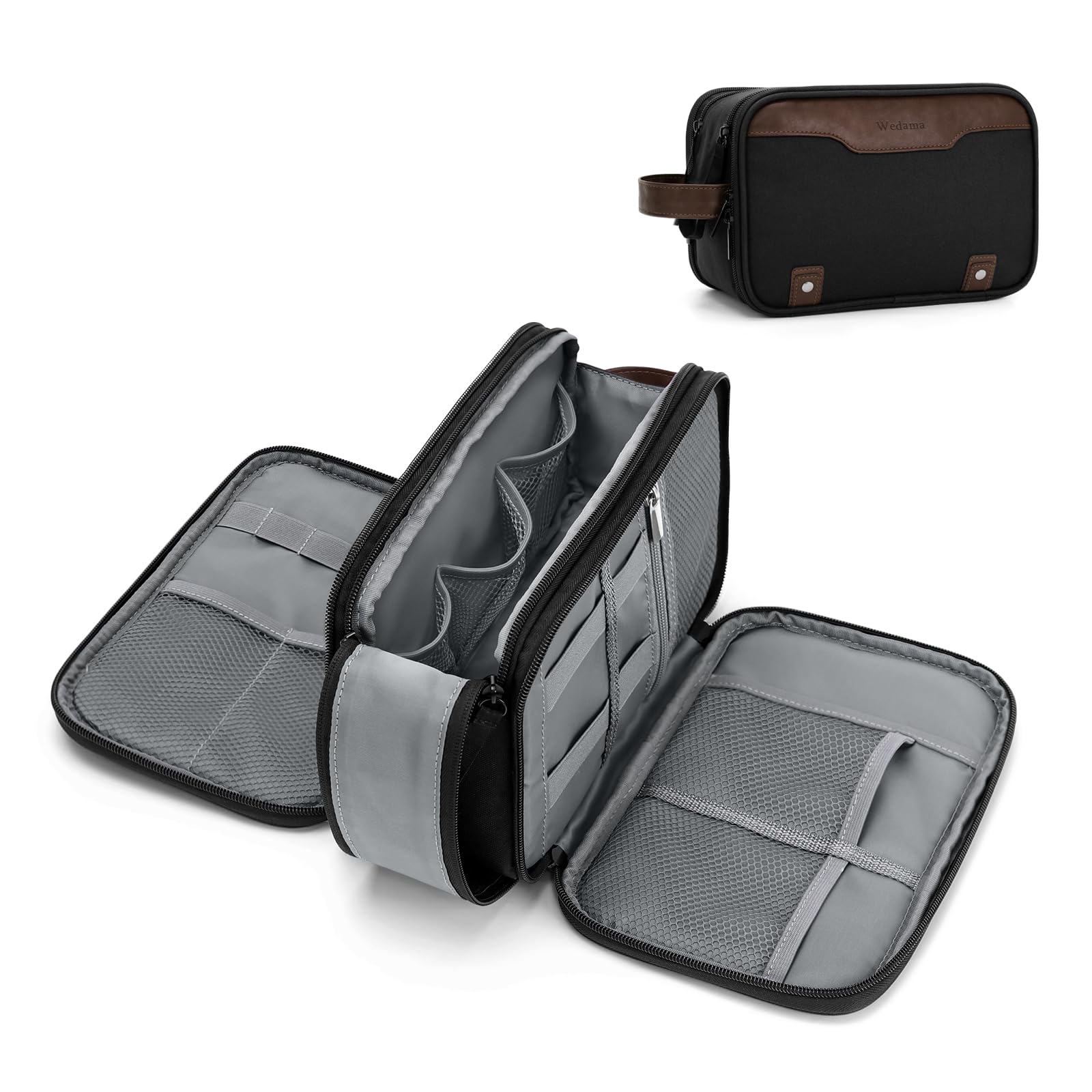 Wedama bolsa de aseo para hombre, exterior resistente al agua, ideal para viajes.