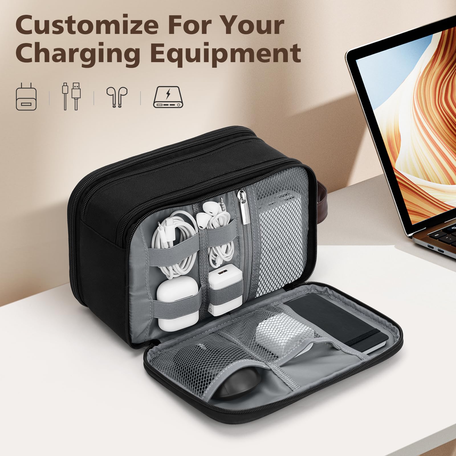 Wedama organizador electrónico para cables y cargadores, mantiene los accesorios ordenados.