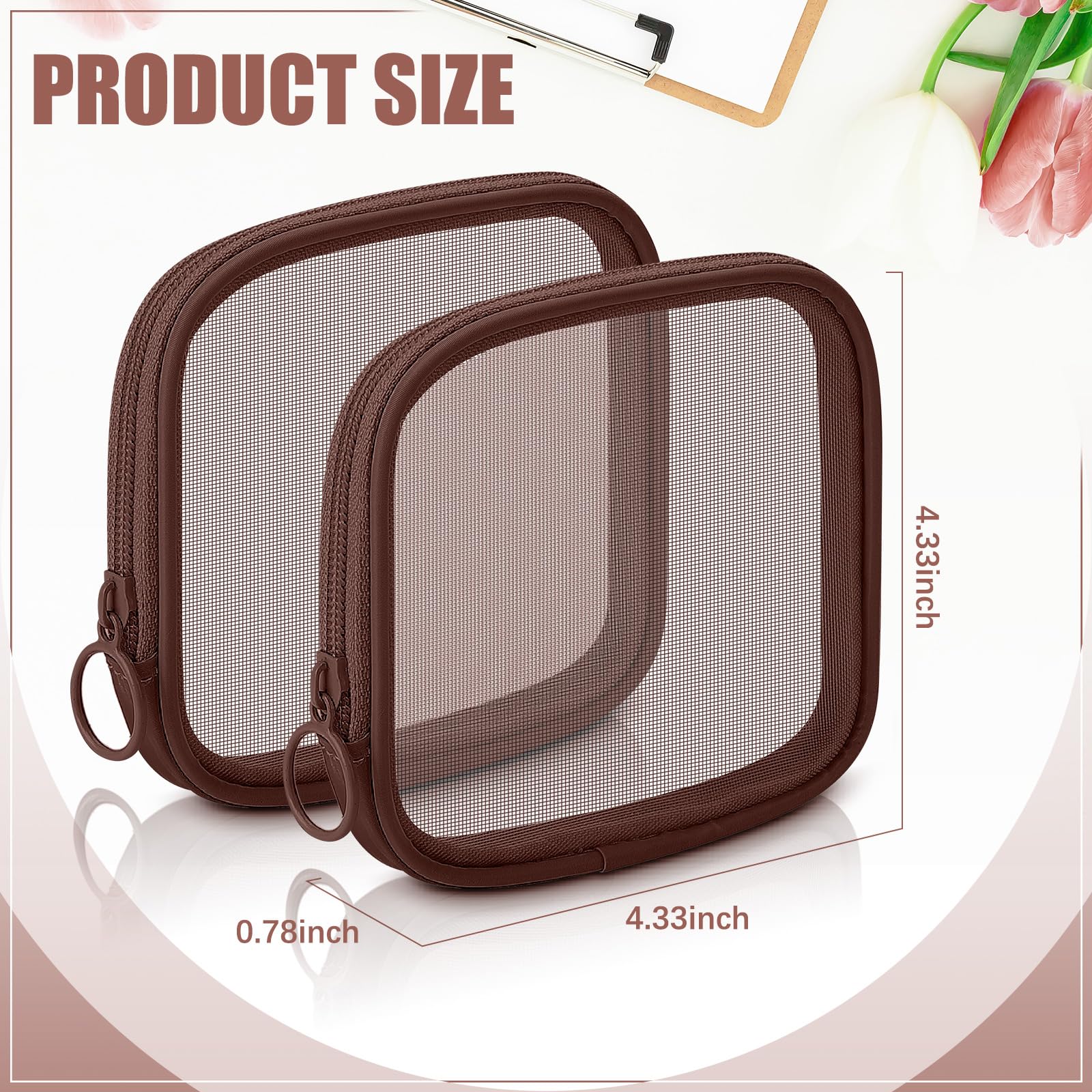 Weewooday bolsa malla maquillaje con cierre, diseño práctico para viajes y organización