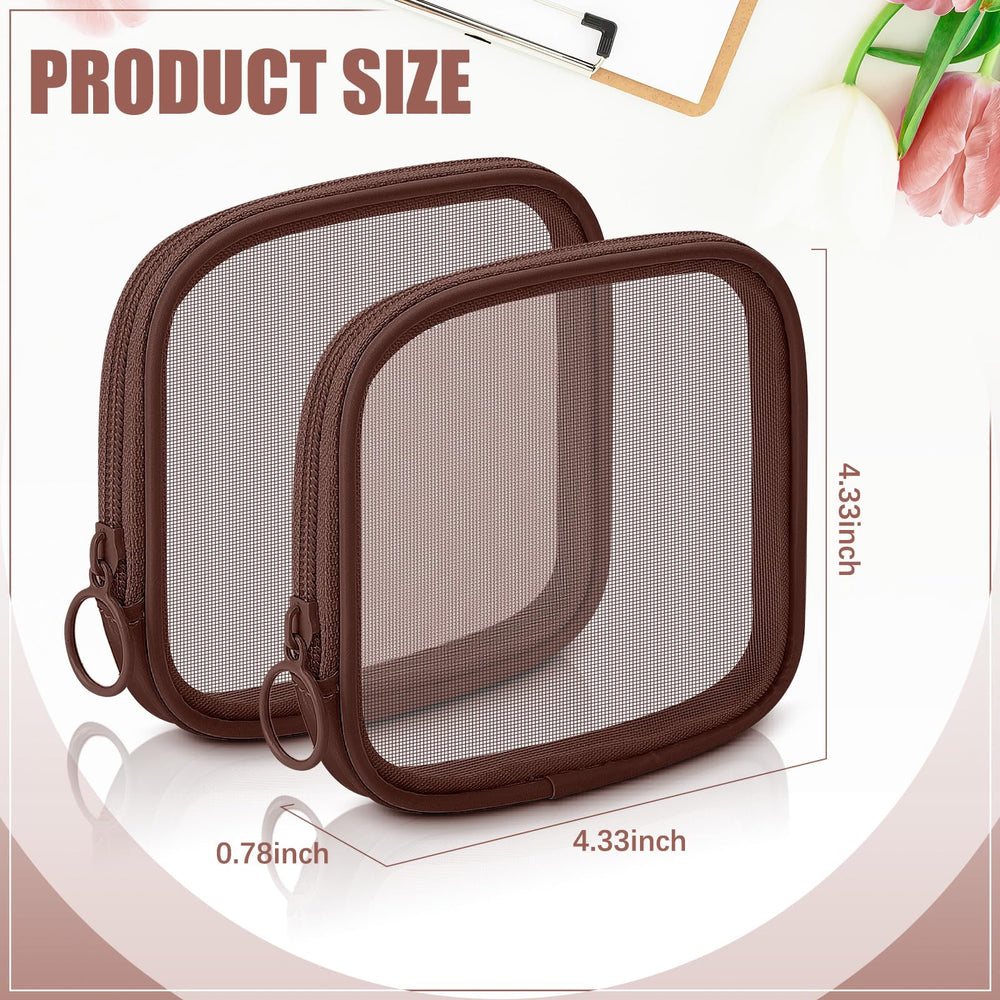 Weewooday bolsa malla maquillaje con cierre, diseño práctico para viajes y organización