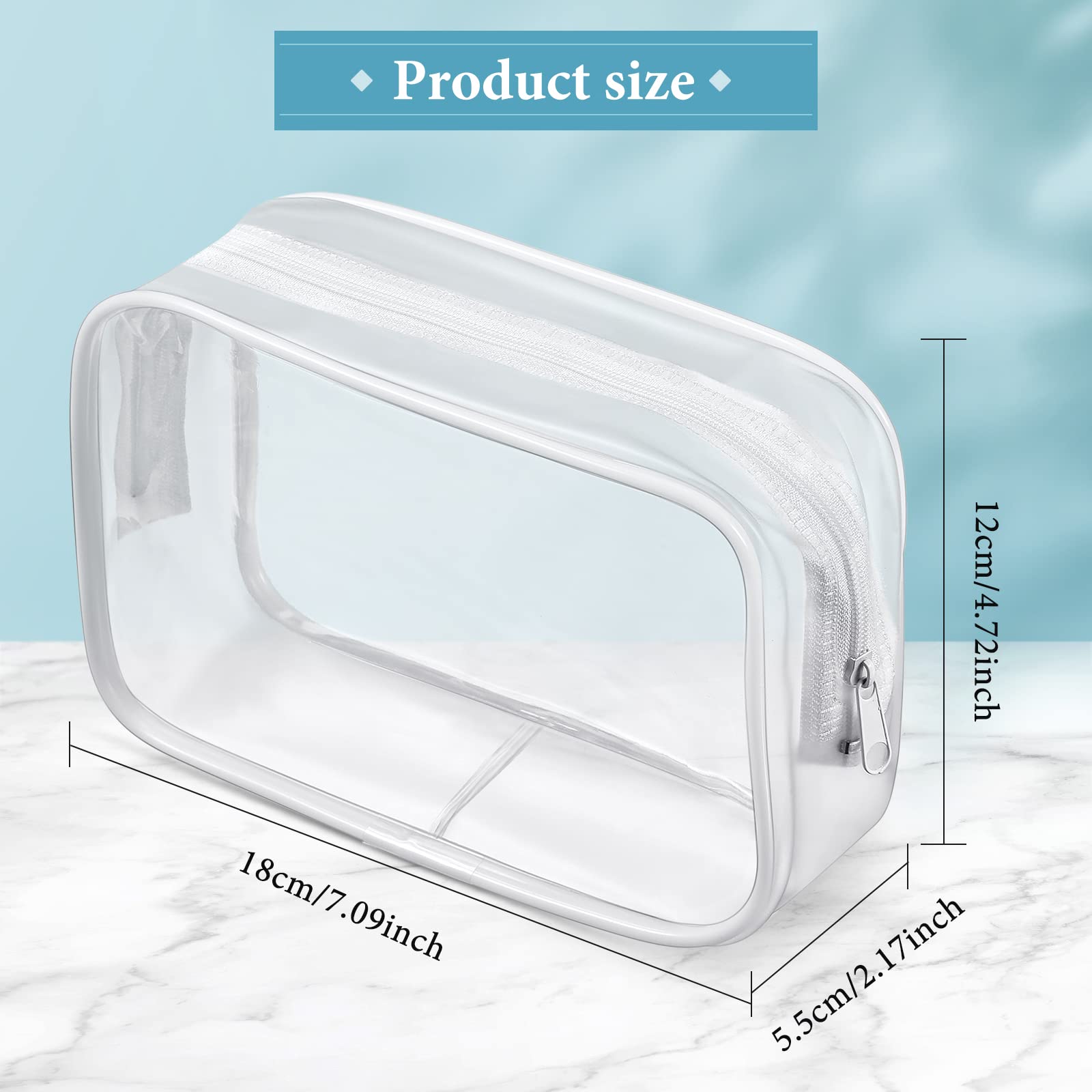 Weewooday pochette maquillage zip transparente, aperçu immédiat des articles de beauté.