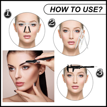 Regla cejas acero inoxidable Weewooday duradera y fácil de limpiar