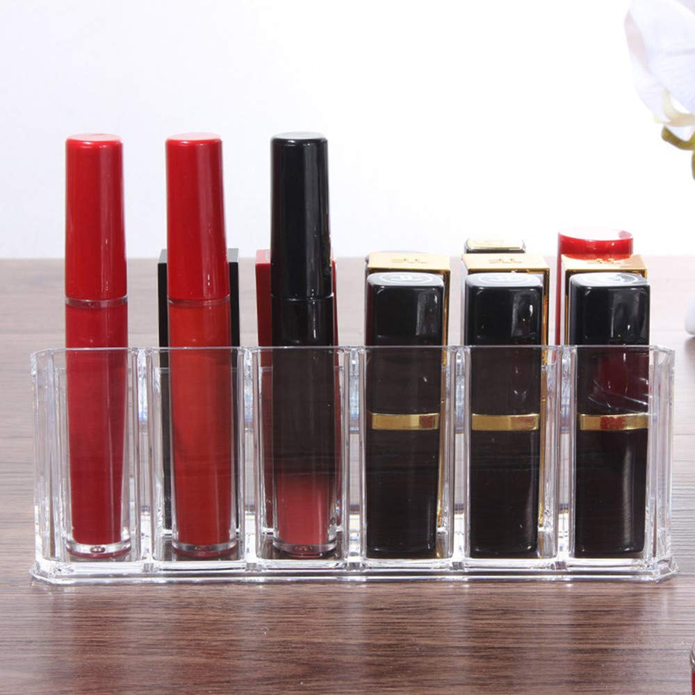 Weiai organizador de cosméticos de 3 filas, diseño transparente para ver tonos.