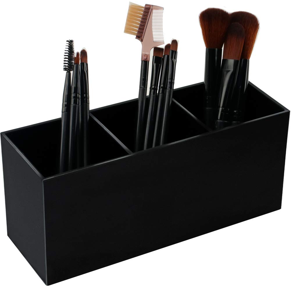 Weiai portapinceles acrílico negro para brochas, organización ordenada y profesional.