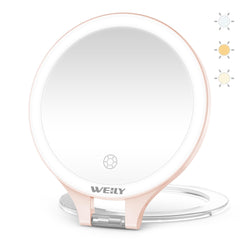 WEILY espejo de doble cara iluminado para maquillaje con claridad.