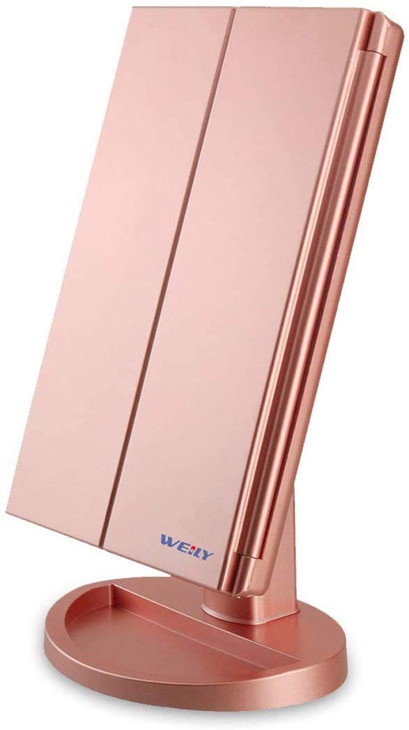 WEILY espejo de maquillaje con 21 luces LED para iluminación clara