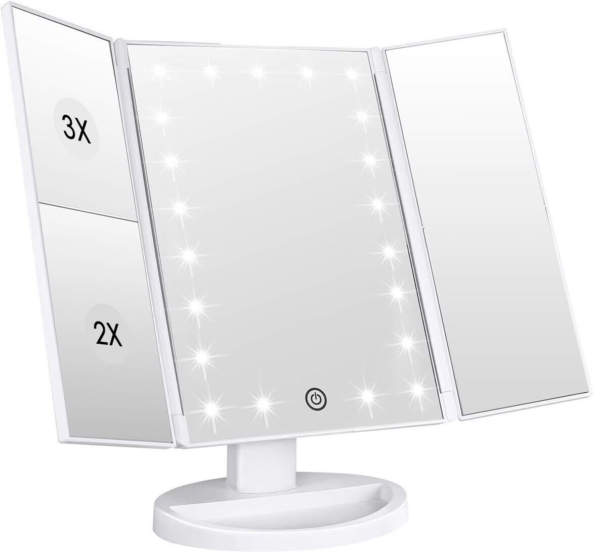 WEILY es​pejo de maquillaje con 21 LED, iluminación natural para un acabado preciso
