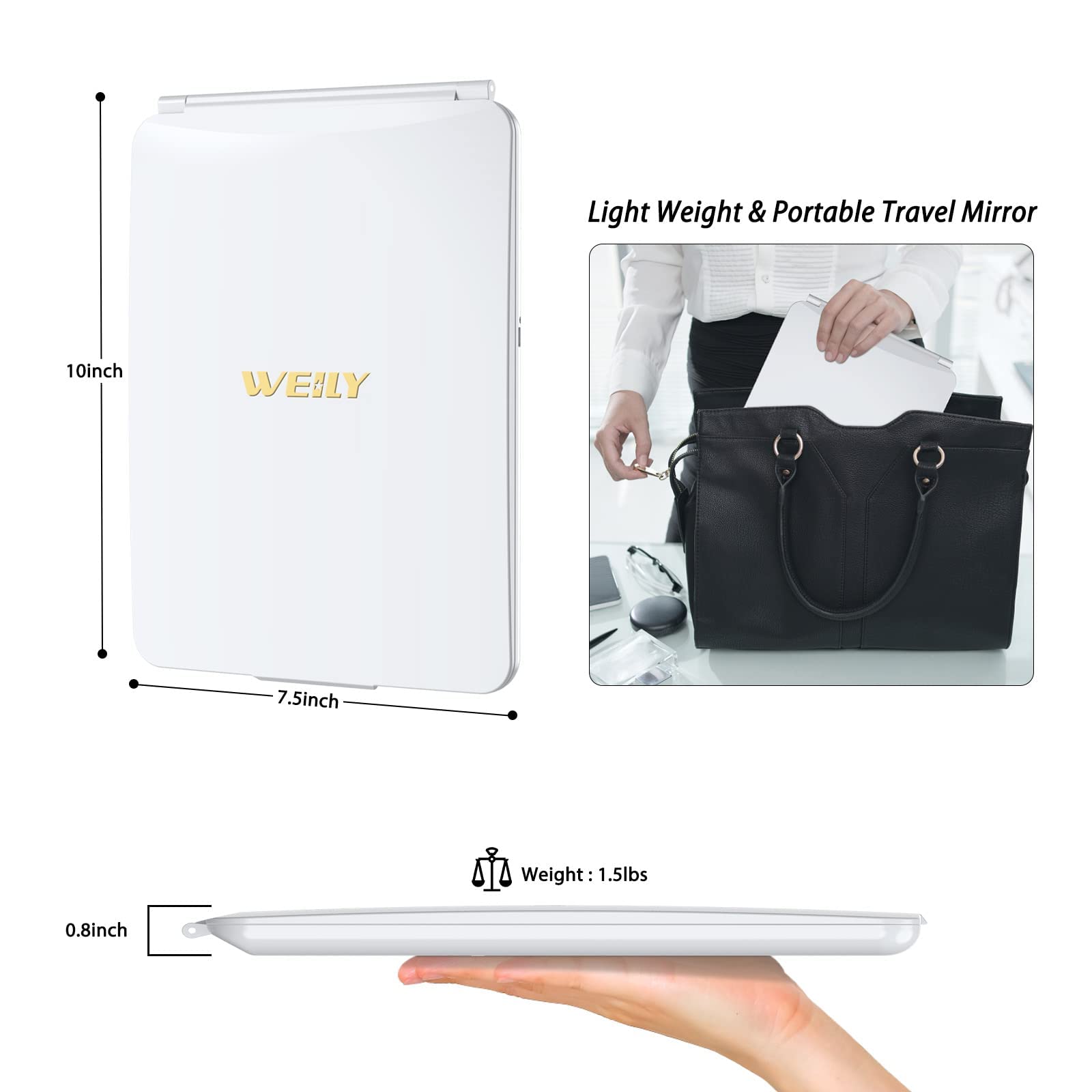 WEILY iluminación tri-color para maquillar en distintas condiciones de luz