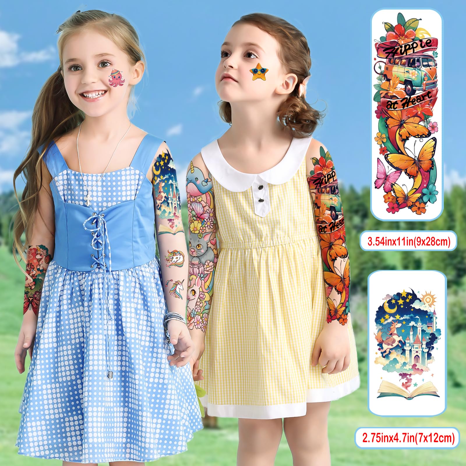 Weipbwor tatuajes temporales, mariposa, duraderos para juego y baño