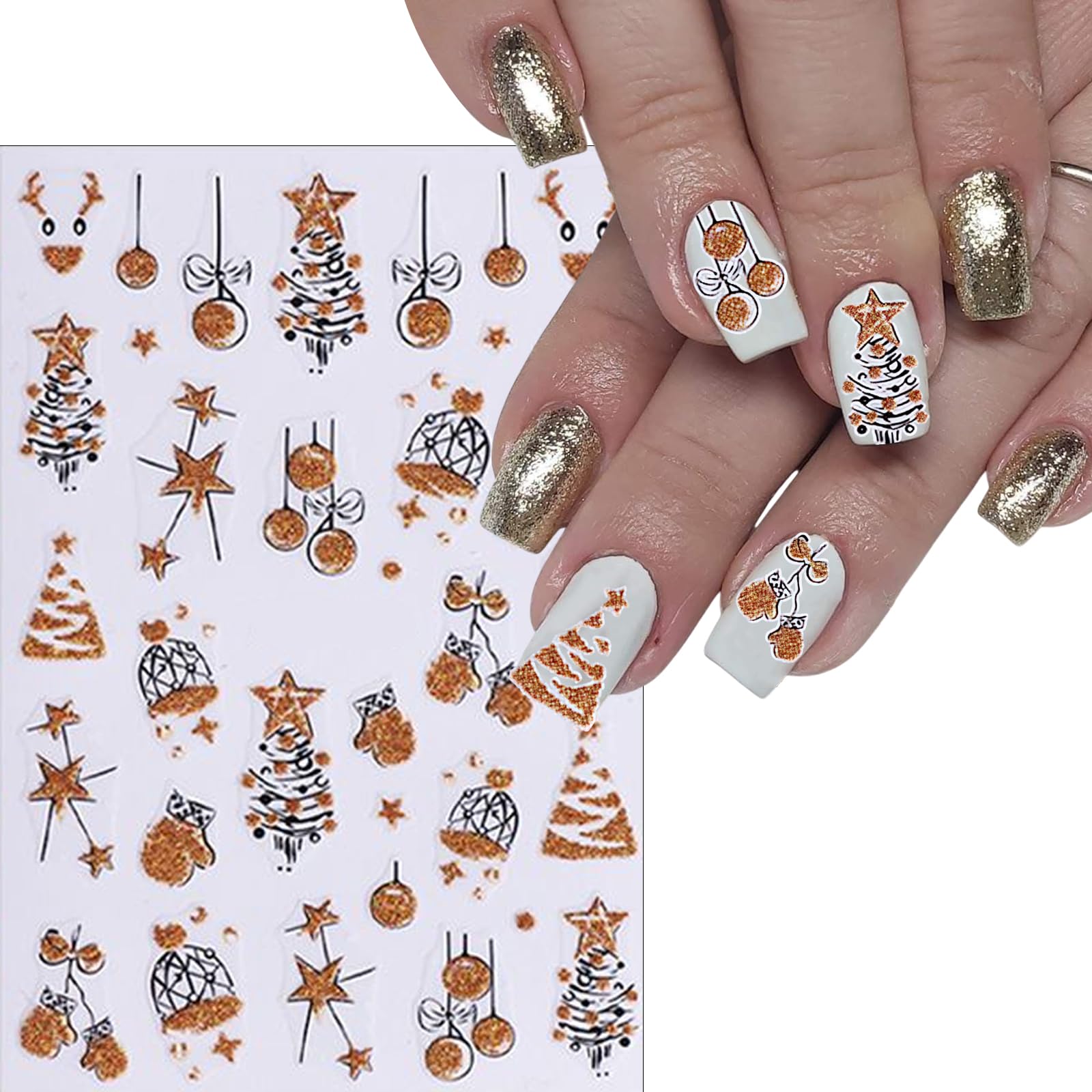WEIXIWUYU uñas copo de nieve 3D, combina con cualquier esmalte