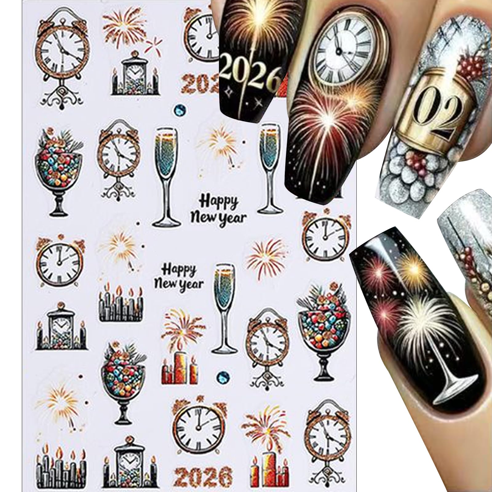 WEIXIWUYU uñas lazo cristal navidad 3D, diseño navideño ideal para celebraciones