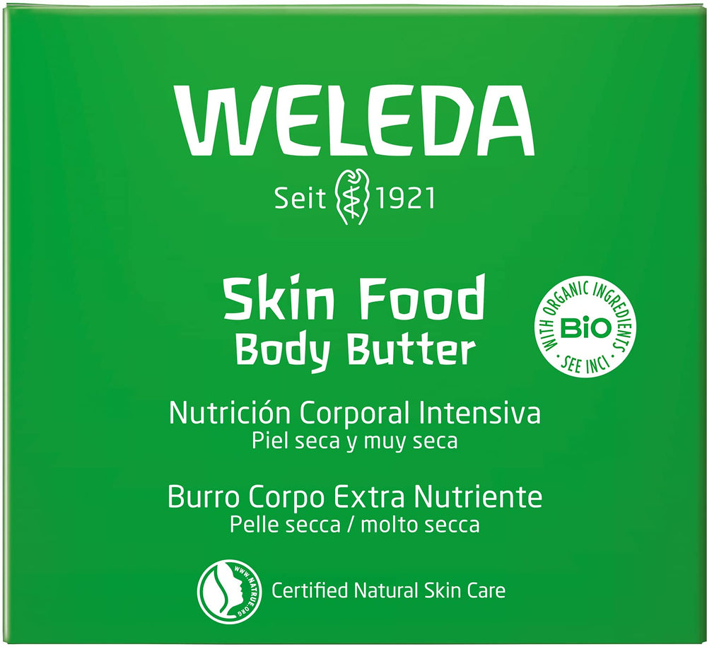 Weleda Skin Food Intensive Butter, frasco de 5 oz, fácil de aplicar.