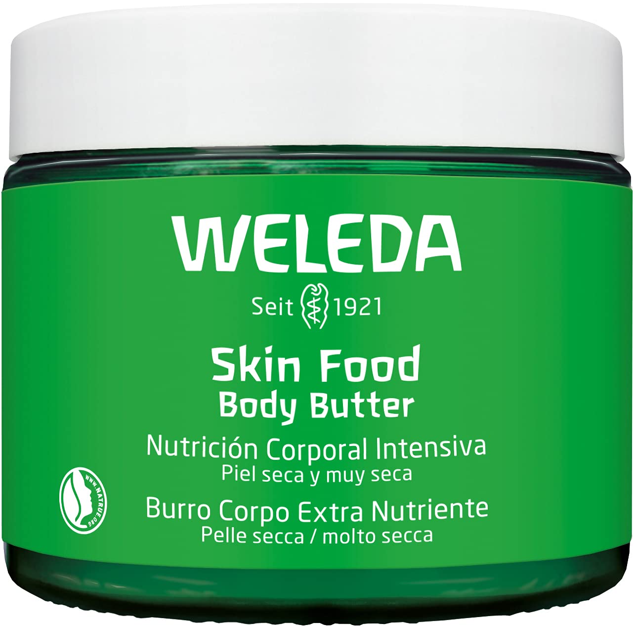 Weleda Skin Food Intensive Butter, textura suave para hidratación duradera de la piel.