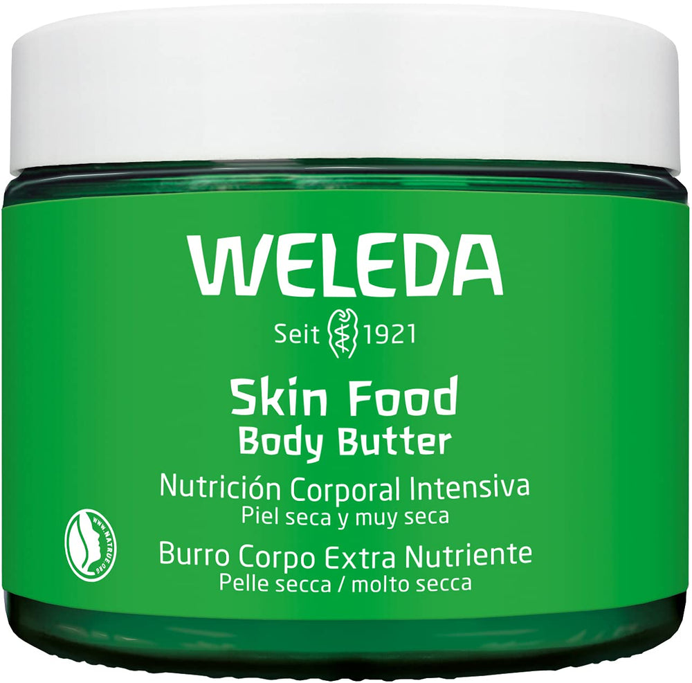 Weleda Skin Food Intensive Butter, textura suave para hidratación duradera de la piel.