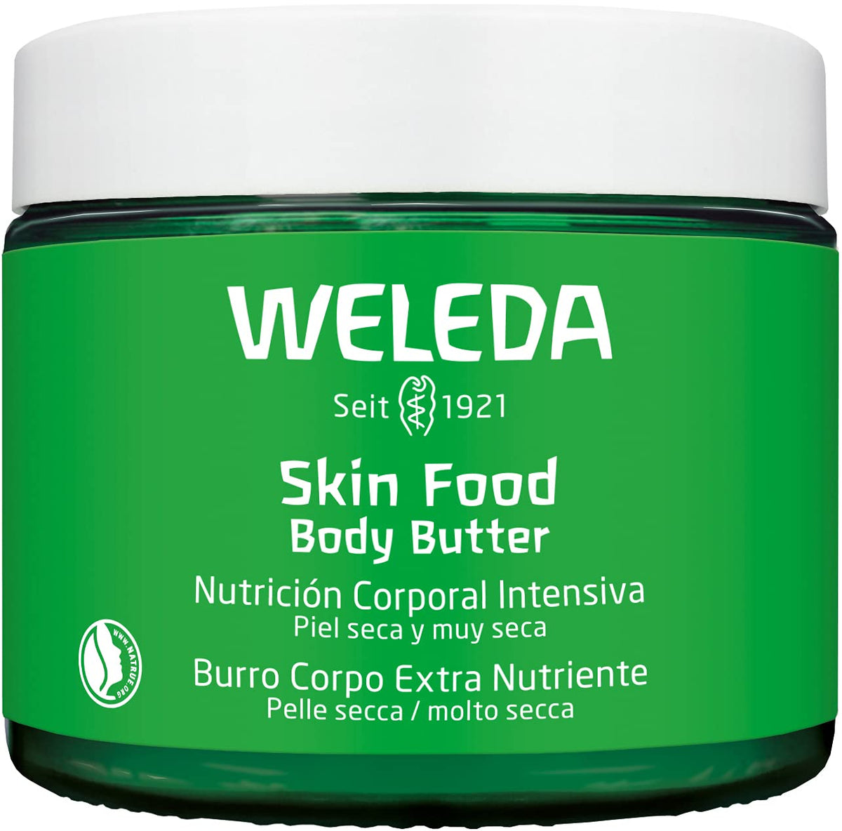 Weleda Skin Food Intensive Butter, textura suave para hidratación duradera de la piel.