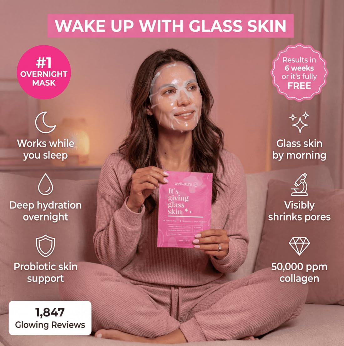 Wellnature Éclat et jeunesse, masque facile à appliquer pour un teint frais