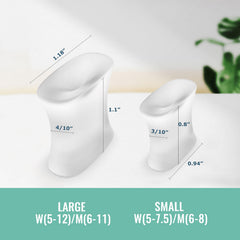 Welnove detalle de gel suave con aloe vera en separadores de dedos.