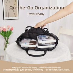 WELPIRT estuche transparente para cosméticos, tamaño medio, perfecto para bolso.