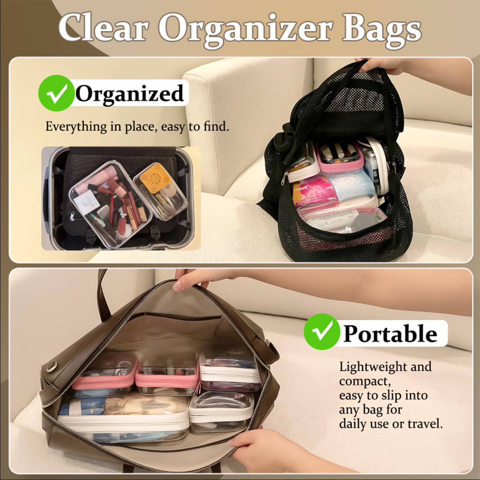 Organizador welpirt para artículos pequeños, ideal para viaje diario.
