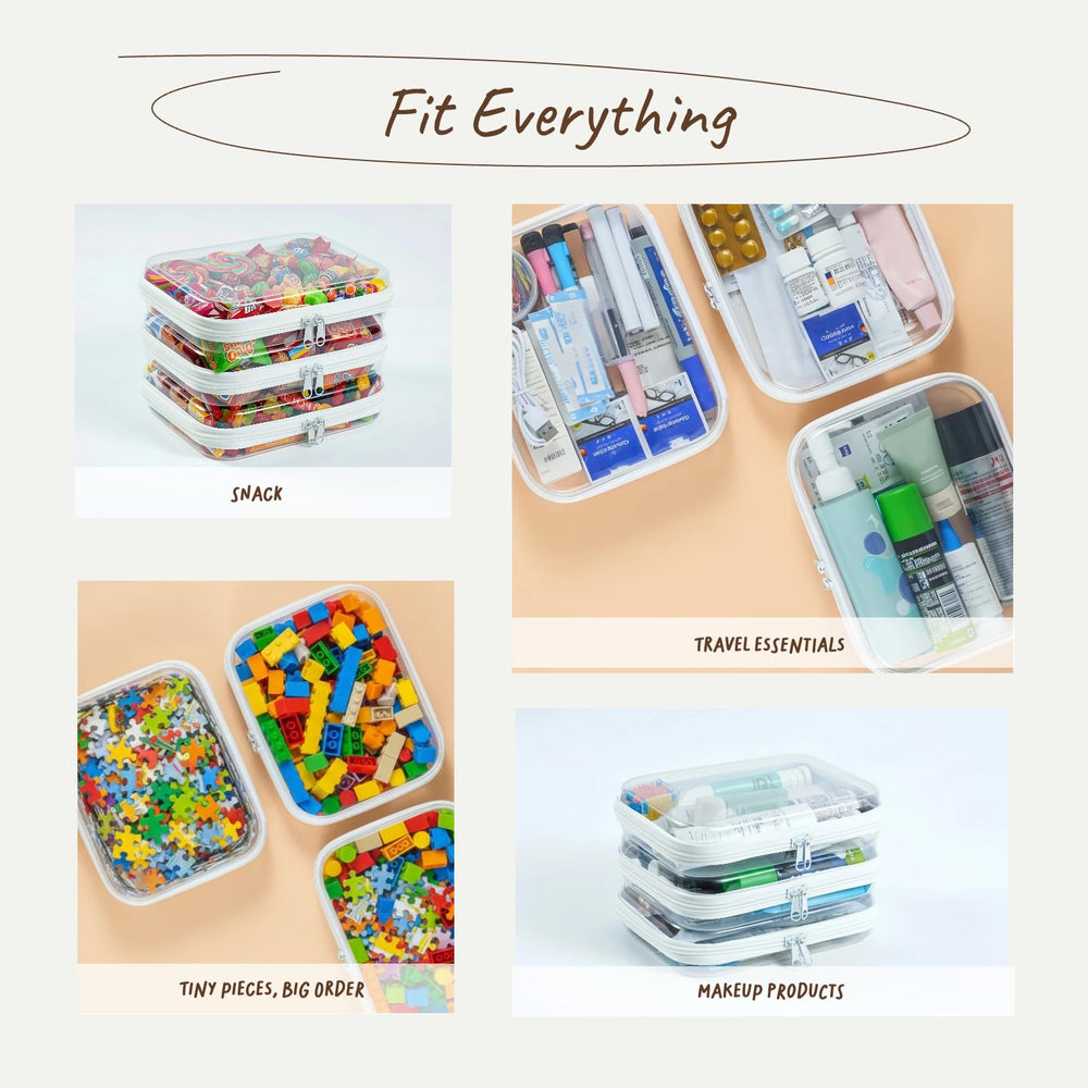 WELPIRT set de 3 estuches transparentes para organización en bolso.