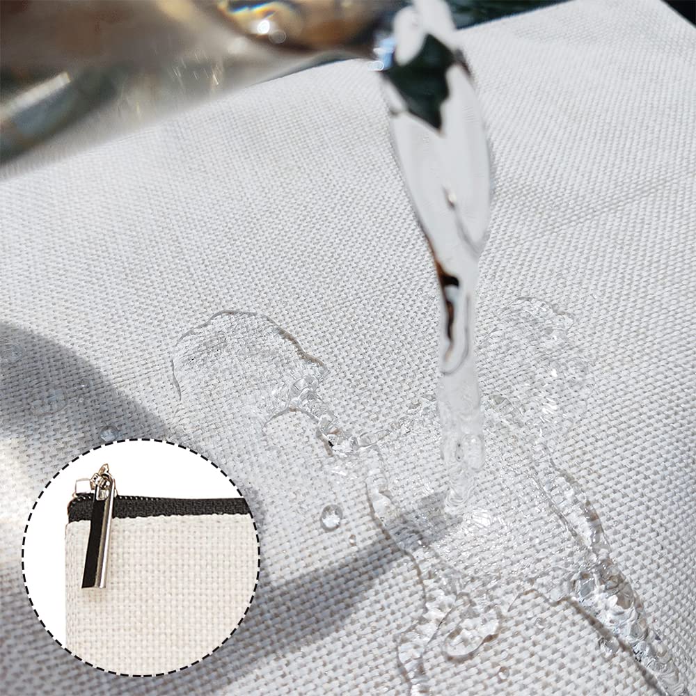 Bolso cosmético Wenboco de material impermeable y lino, ideal para viajes.