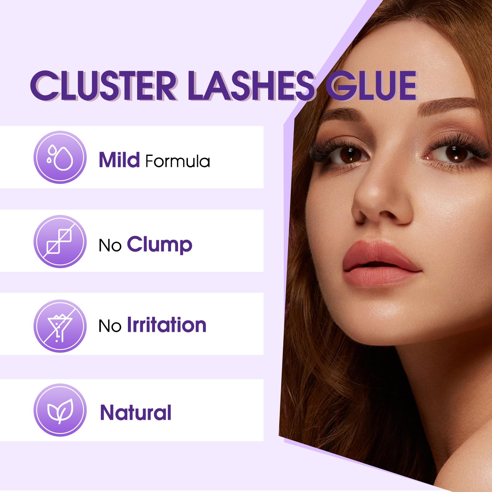 Wendy Lashes adhesivo cluster negro, resistencia al agua para fijaciones duraderas.