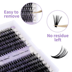 Wendy Lashes clúster: 12 filas con 20 piezas cada una.