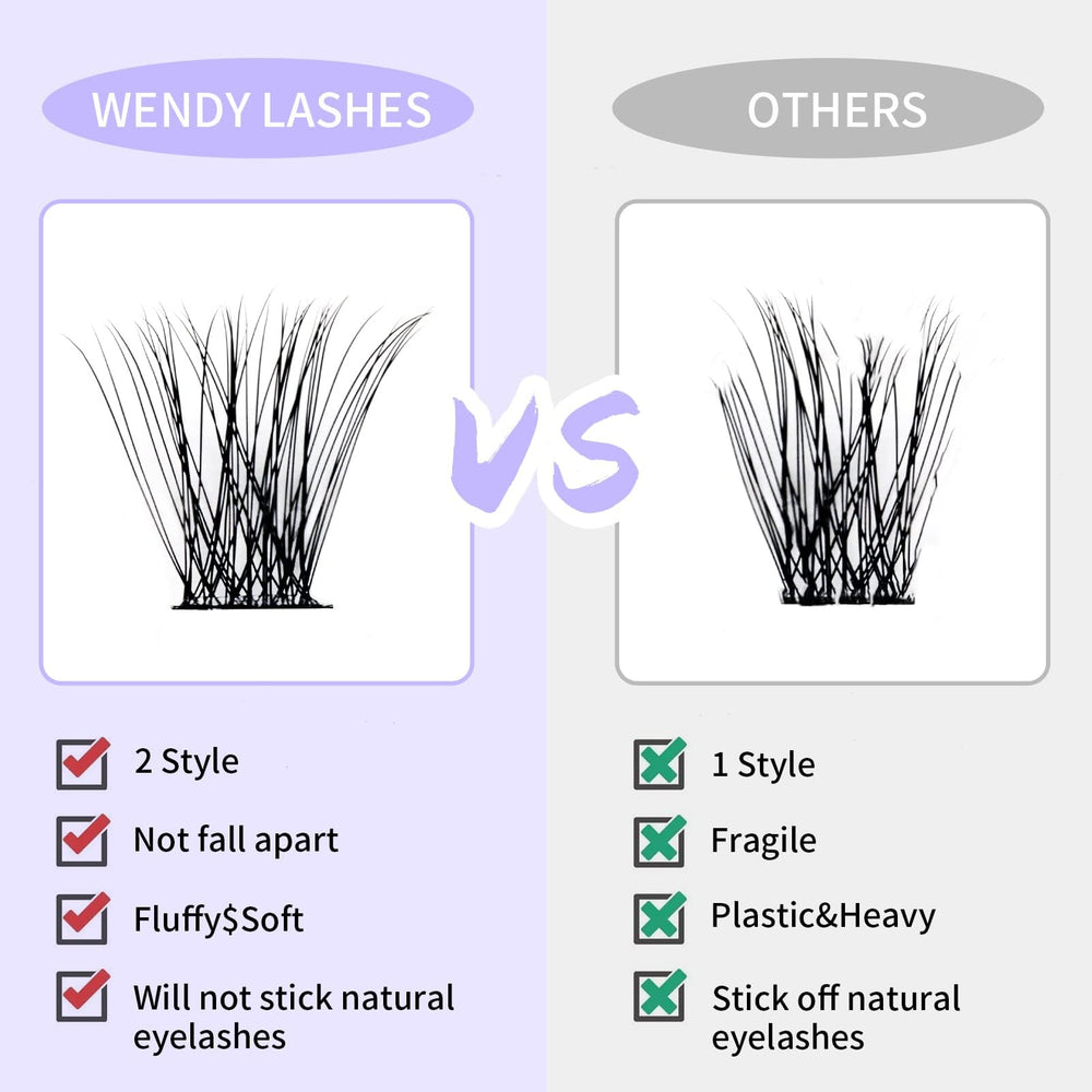 Wendy Lashes Clusters D curl, rizo definido para mayor intensidad