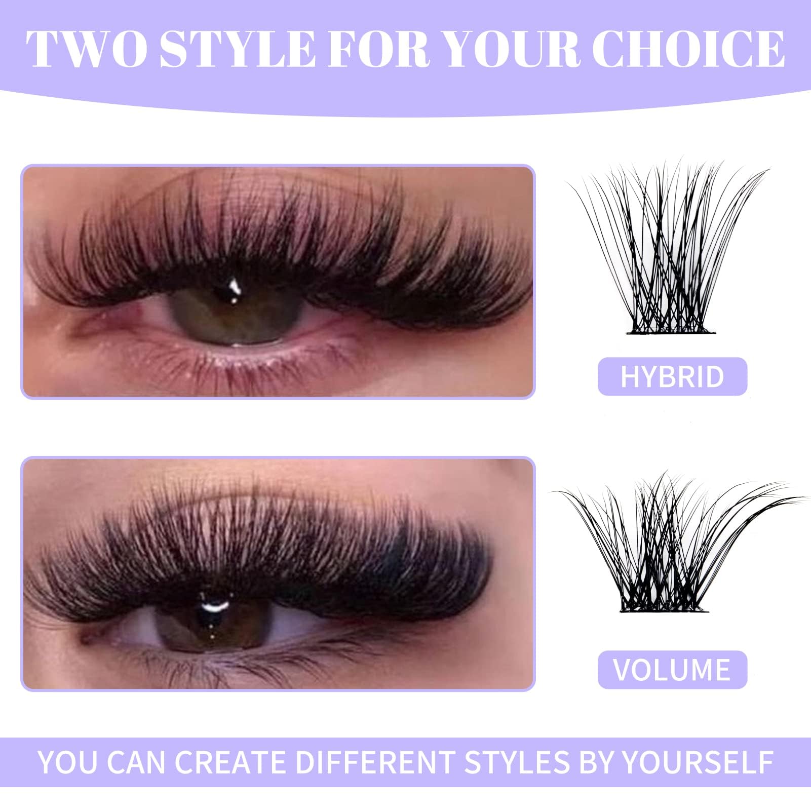 Wendy Lashes Clusters ultra ligeros, comodidad duradera al tacto