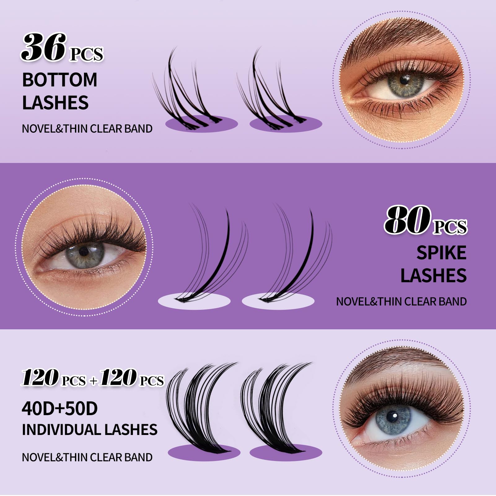 Wendy Lashes: cuatro filas spike para un efecto intenso y definido.