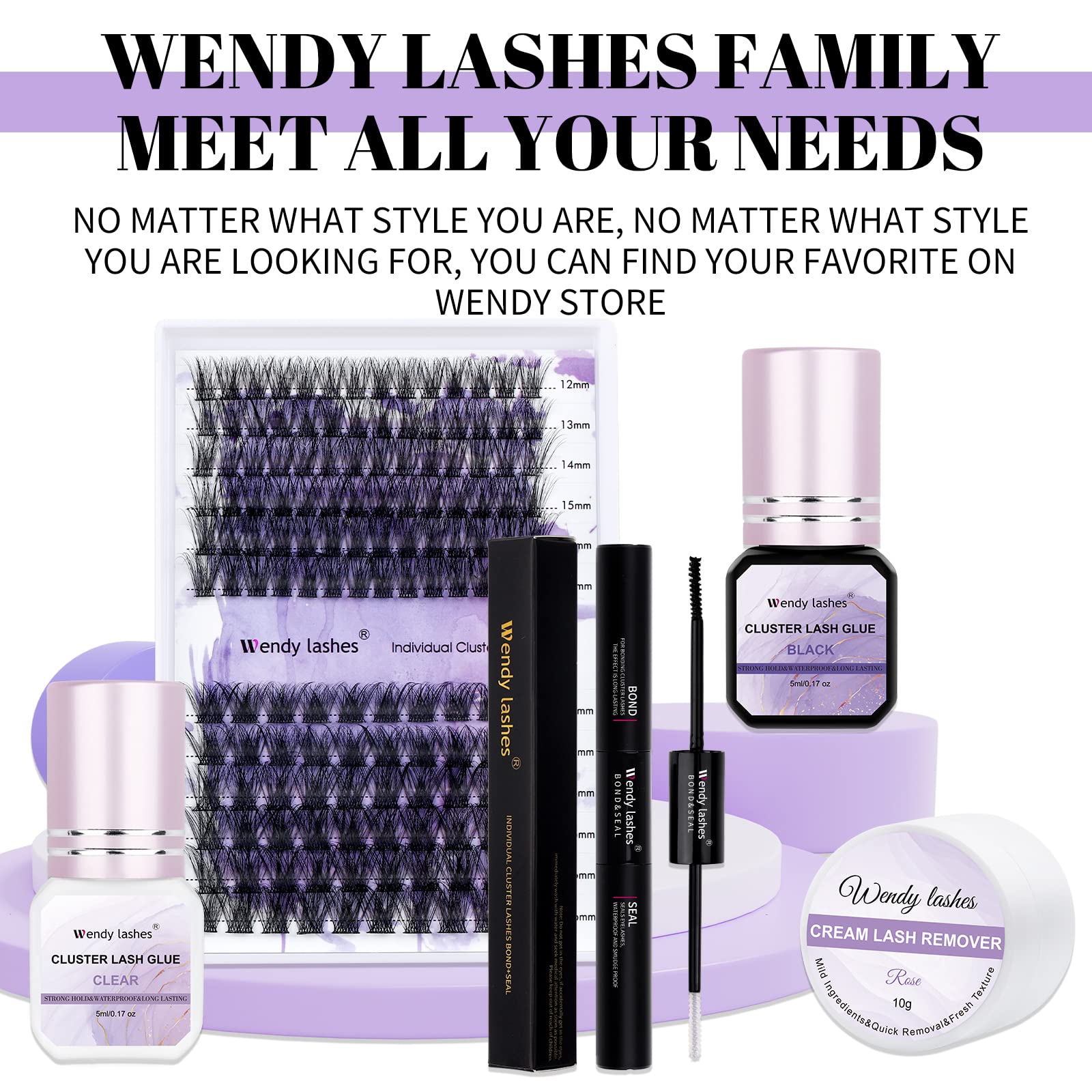 Wendy Lashes envase de 5 ml cómodo para uso prolongado