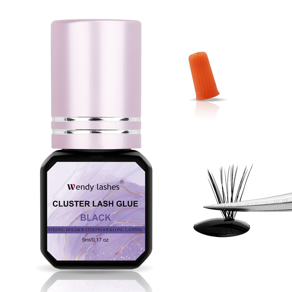 Wendy Lashes pega racimos negro, secado rápido para uso en casa