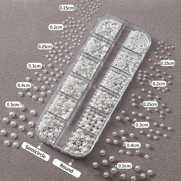 Perlas semiredondas de WENEWFINE para uñas, añade brillo discretamente.
