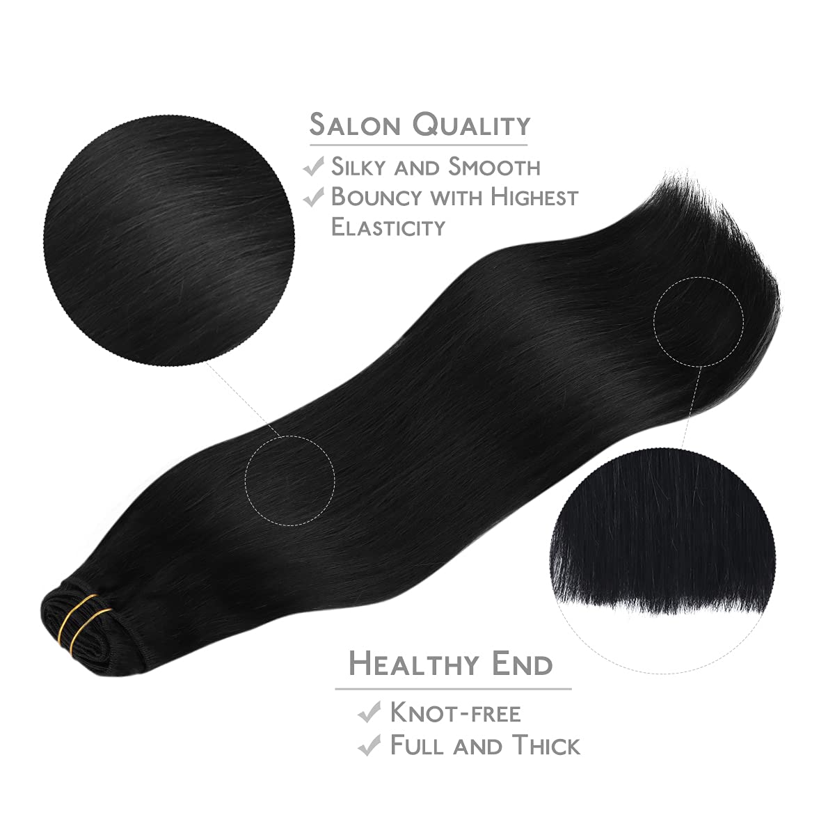 WENNALIFE Brillo natural Jet Negro, tono frío con subtonos azules.