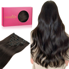 Extensiones Wennalife con clips, cabello humano real 18 pulgadas, aspecto natural