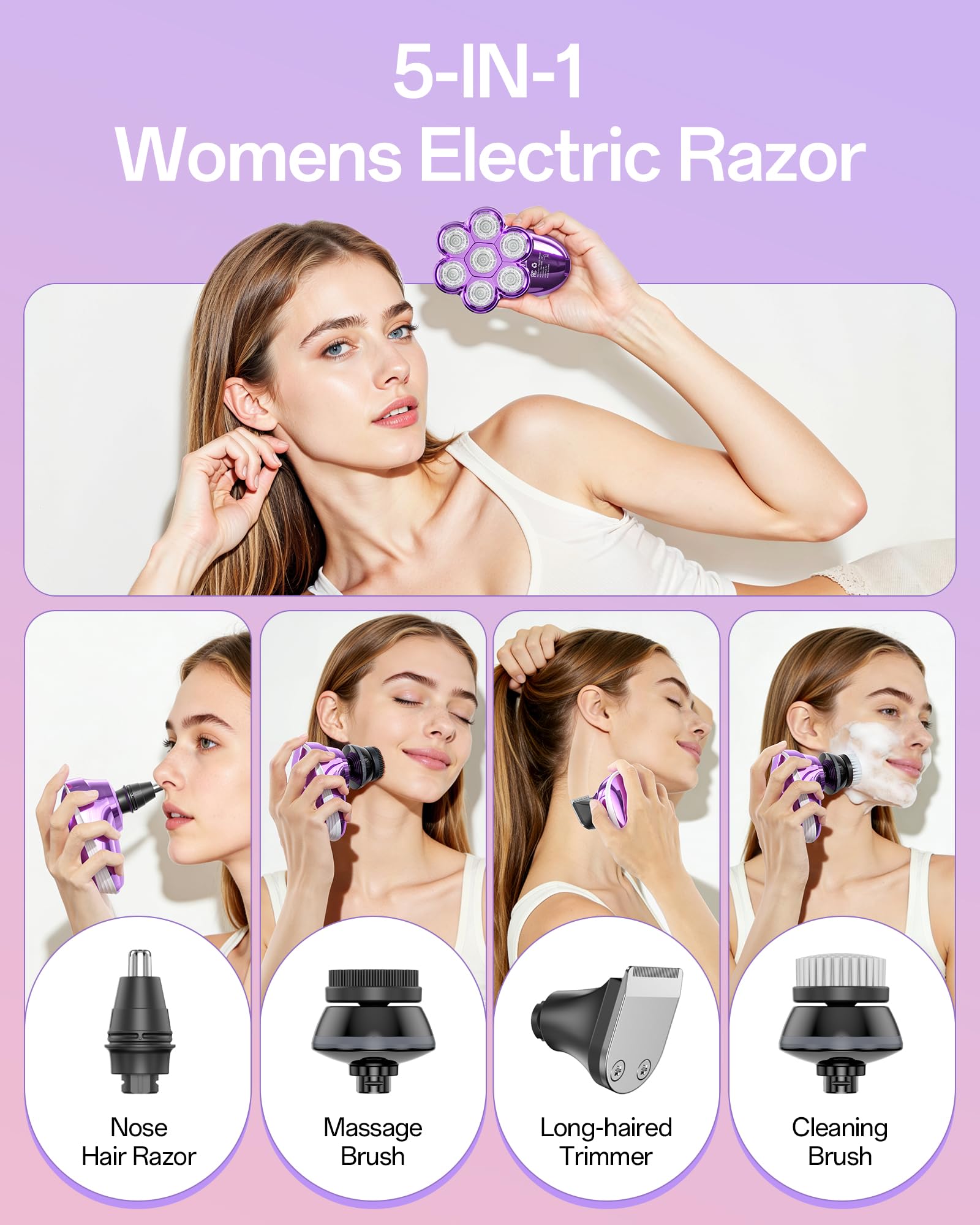 WEQOEE cepillo facial para limpieza suave y masaje ligero.