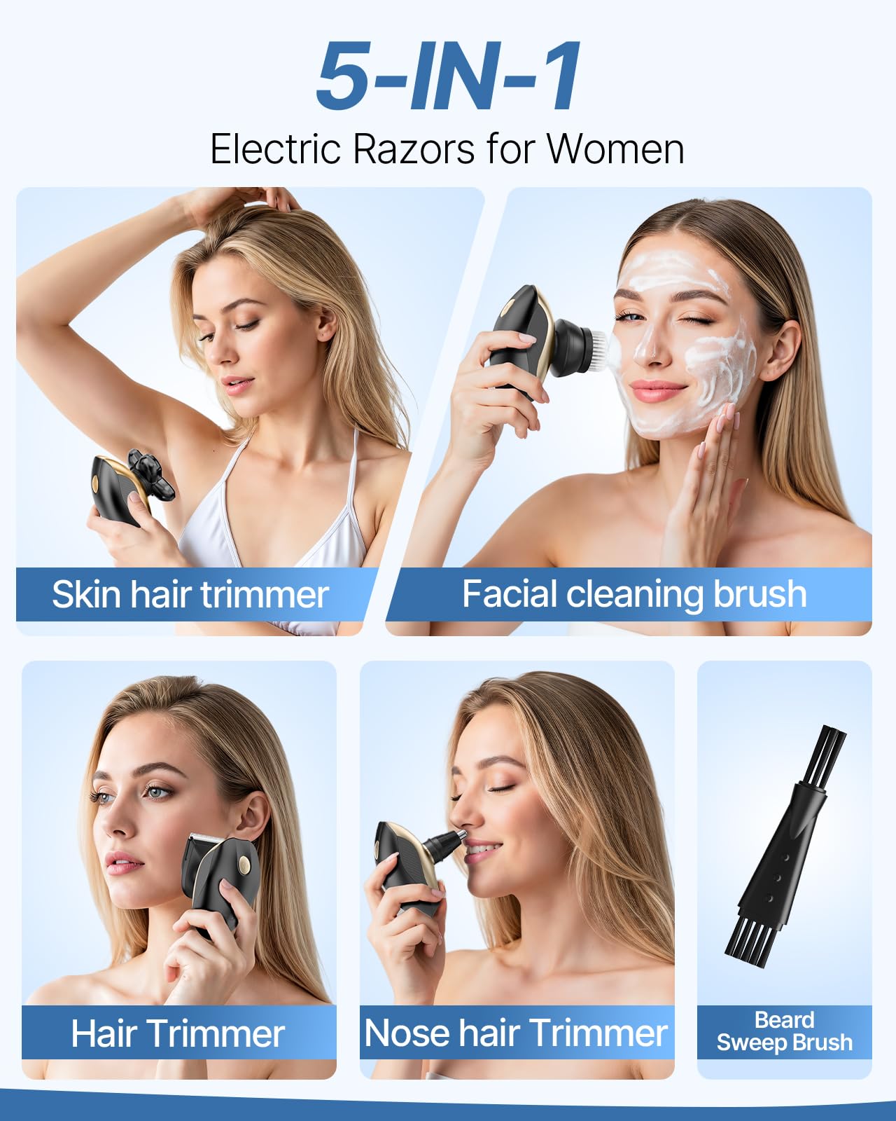 WEQOEE afeitadora para mujer cepillo masaje para piel relajada