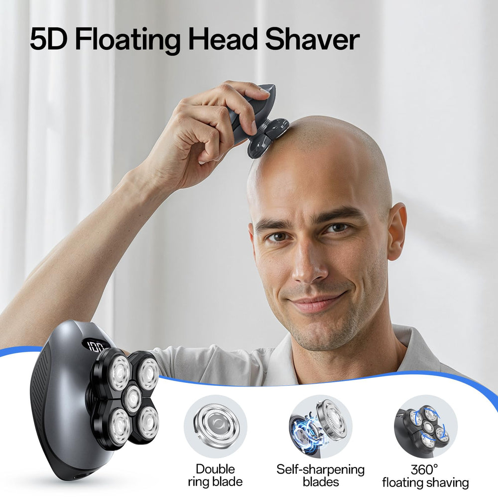 WEQOEE afeitadora 5D, se adapta a cada curva para un corte cómodo.