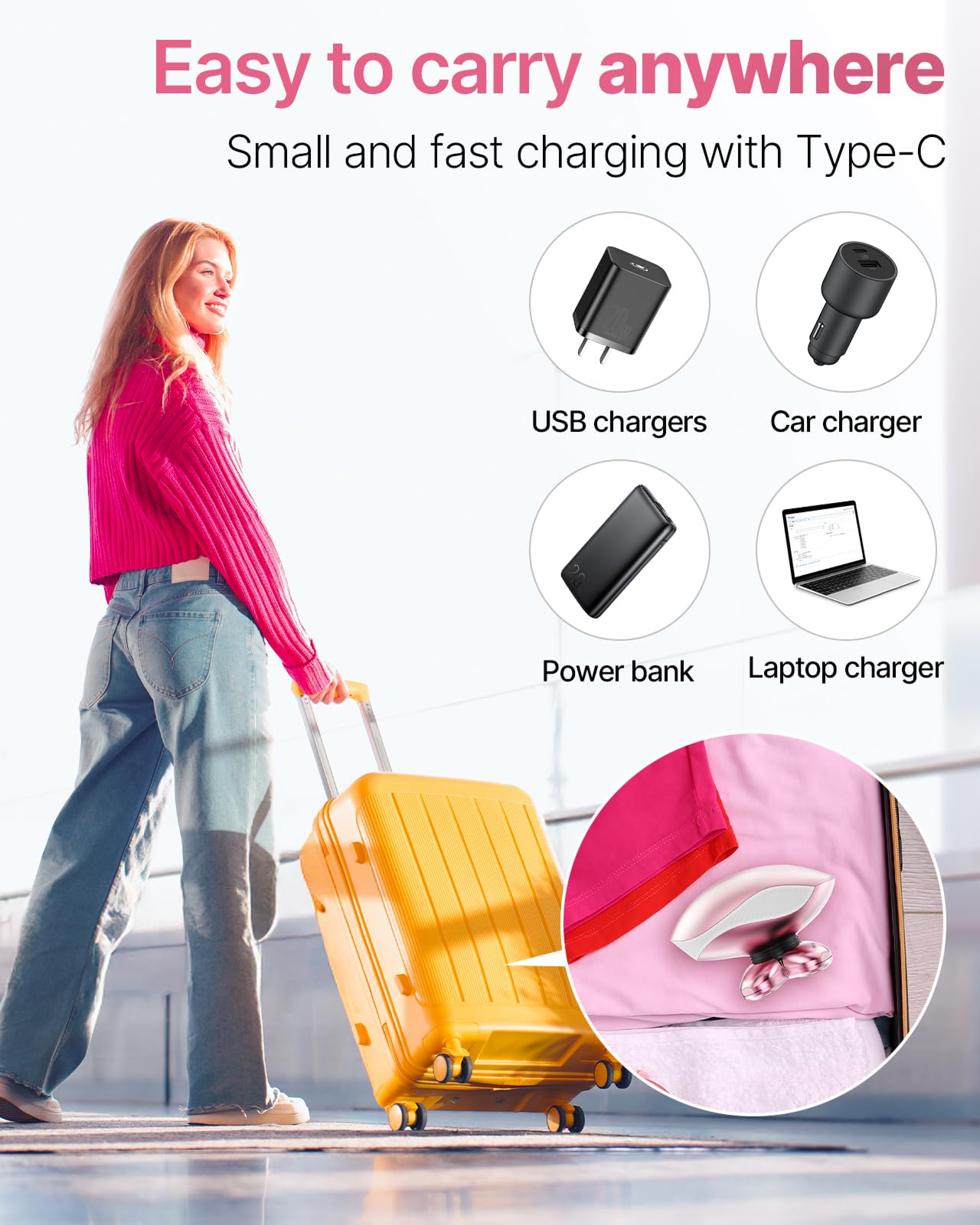 WEQOEE carga rápida tipo C para viaje y uso práctico