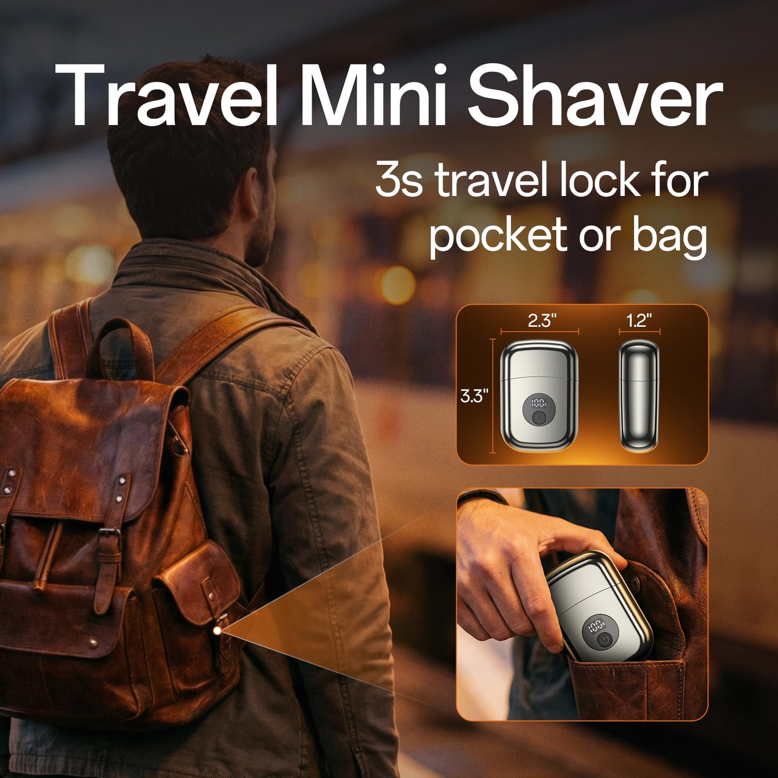 WEQOEE recortadora de barba compacta para viaje con acabado suave