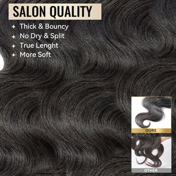 WEQUEEN cabello ondulado de 18 pulgadas en tono negro natural para uso diario