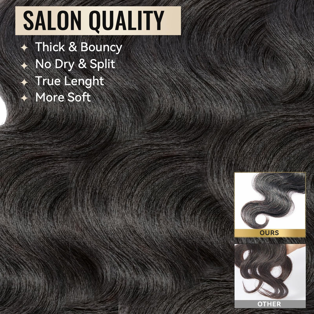 WEQUEEN cabello ondulado de 18 pulgadas en tono negro natural para uso diario