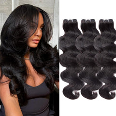 WEQUEEN Paquetes de cabello ondulado corporal en empaque natural, listo para empezar un look suave