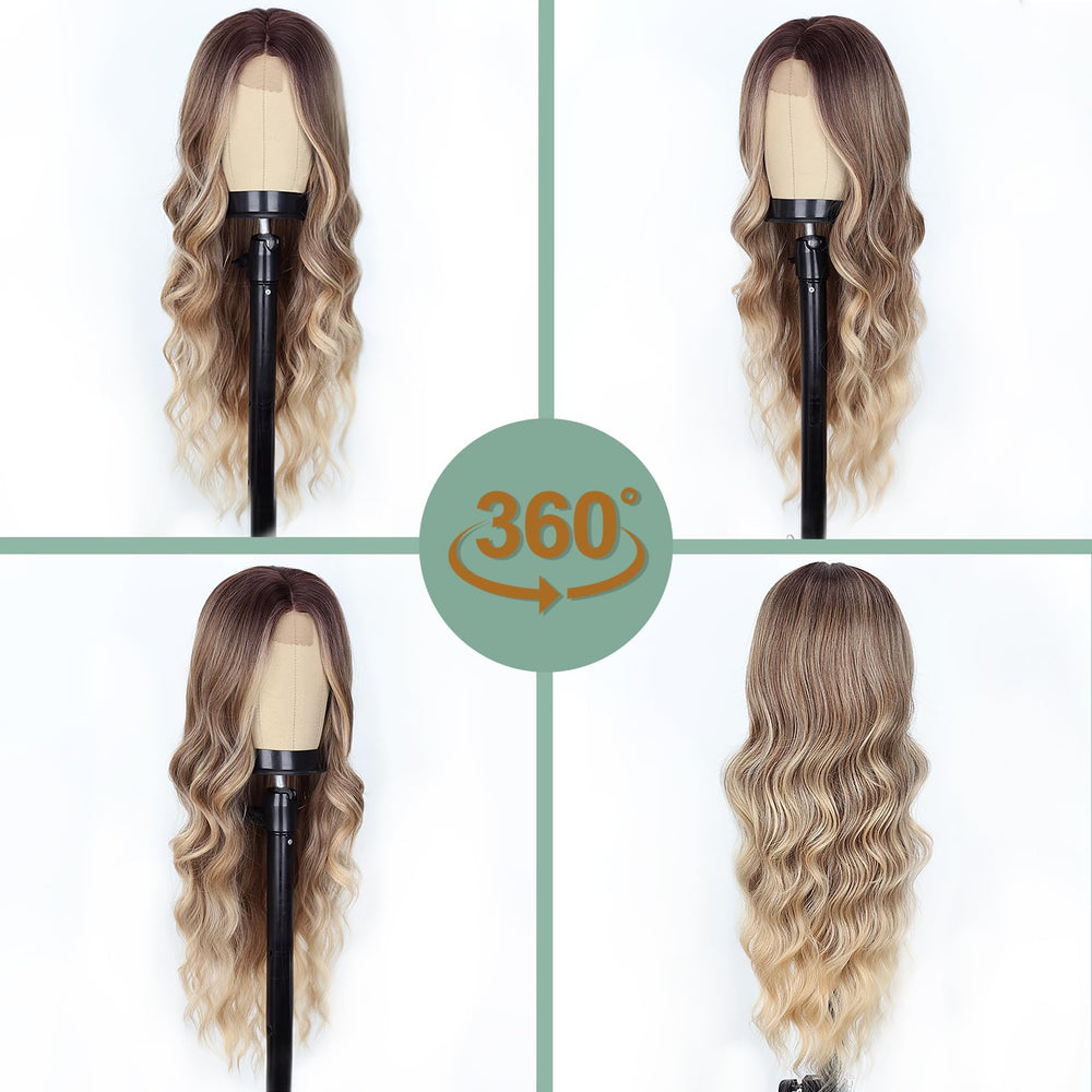 WERD peluca para disfraz con ondas definidas, ideal para fiestas temáticas.