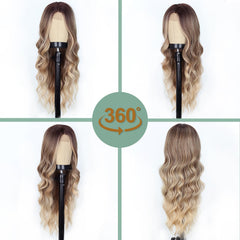 WERD peluca para disfraz con ondas definidas, ideal para fiestas temáticas.
