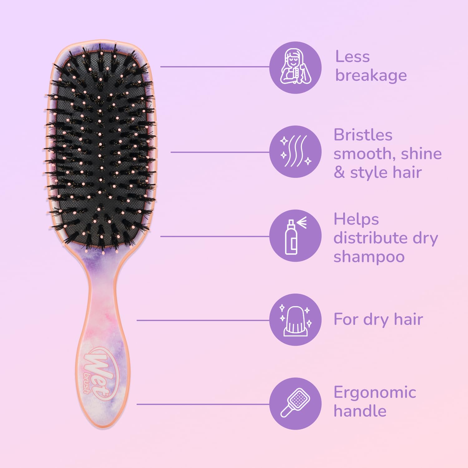 Wet Brush brillo suave: acabado lustroso y sedoso.