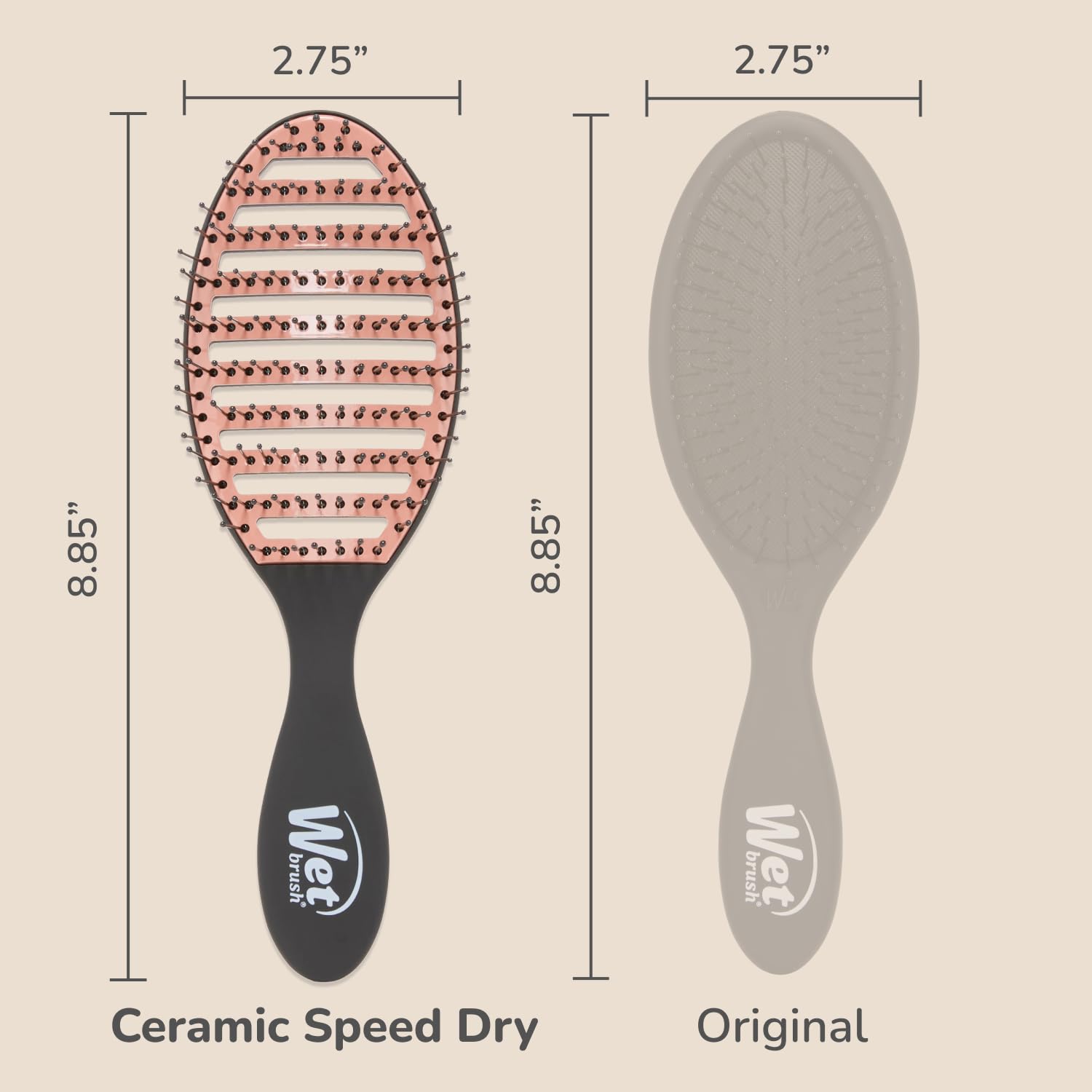 Wet Brush cerdas HeatFlex desenlazan suavemente sin tirar del cabello.