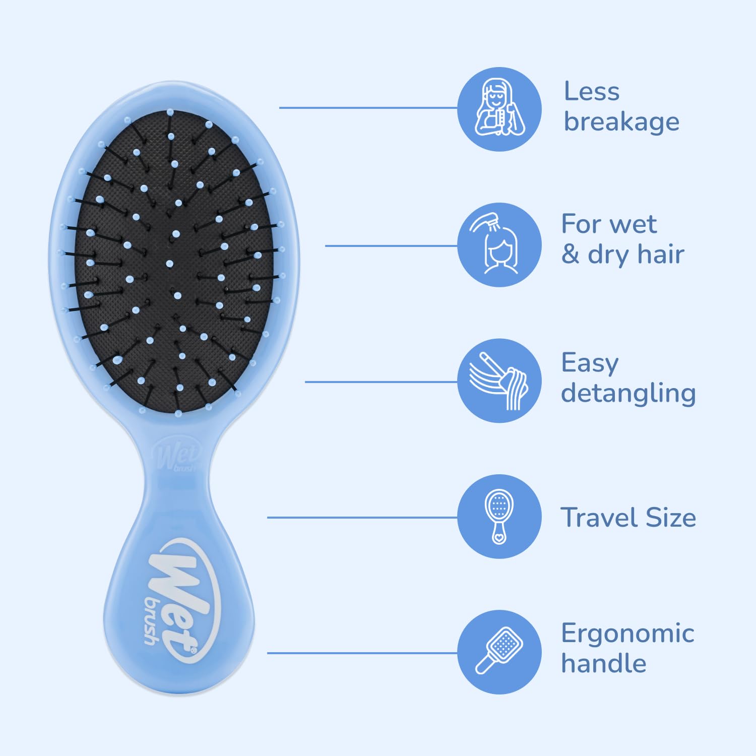 Wet Brush Cerdas IntelliFlex: deslizamiento suave con menos roturas.